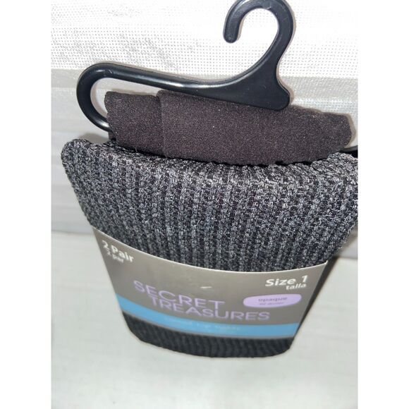 Secret Treasures Tights Control Top 2 Pairs Charcoal Black 60 Denier Size 1 - Picture 5 of 5